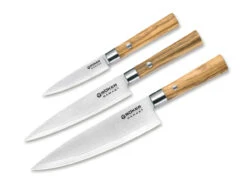Boker Damascus Olive Knife Trio With Towel - 3 ONLY AT THIS PRICE