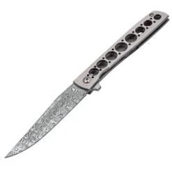 Boker Plus 01BO739DAM Urban Trapper Damascus Knife With Tumbled Finish Titanium Handle