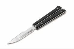 Boker Knives Boker Plus 06EX227 Balisong Tactical Compact/ Small Satin D2 Blade With Black G10 Handles Small Butterfly Knife