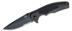Boker Knives 01BO506 Boker Plus Gemini NGA Assisted Folder Black Combo Blade With Black FRS Handles